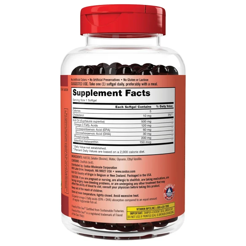 Krill Oil 500mg + Omega3,EPA,DHA y Astaxanthin 180 Dosis