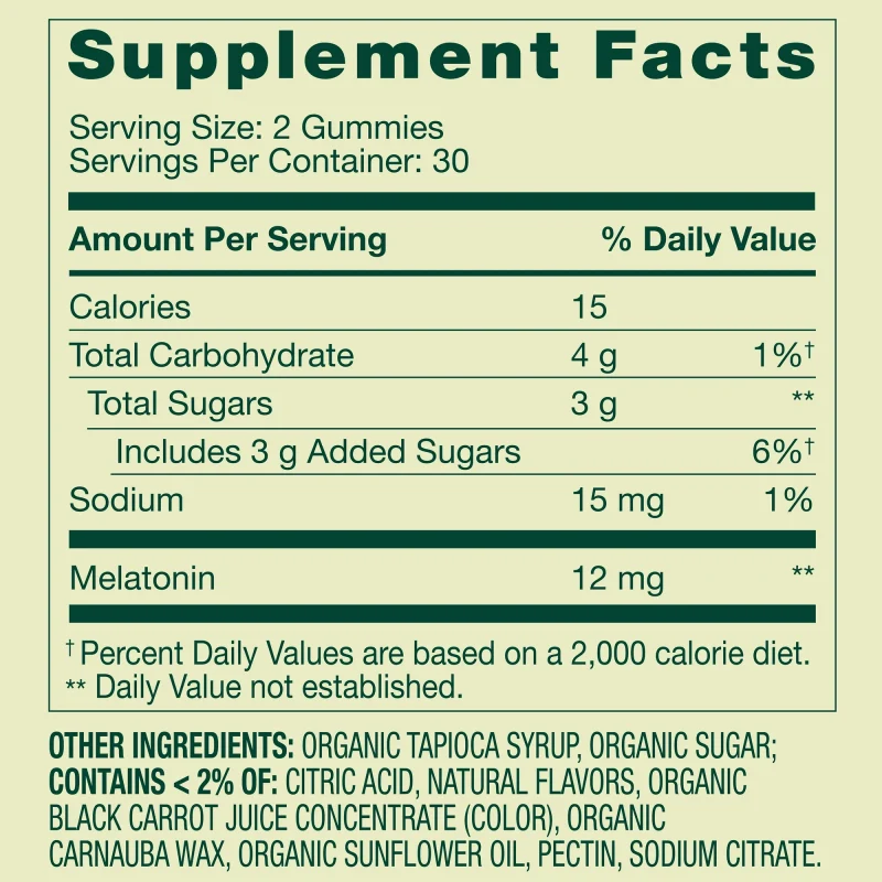 Melatonina 12mg 60 vegetarian gummies Spring Valley