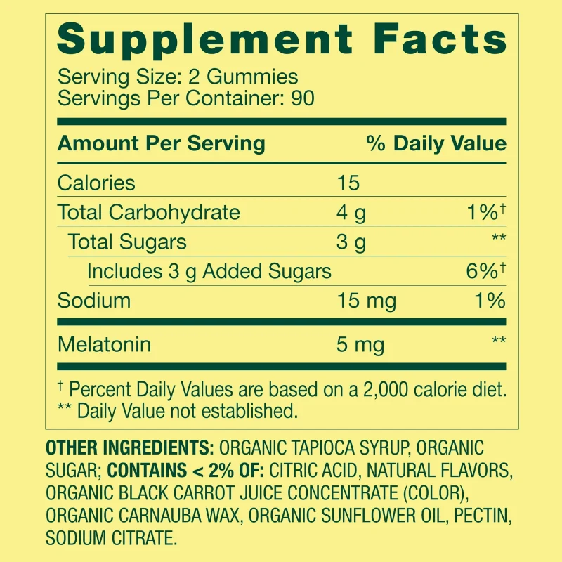 Melatonina 5mg 180 gomitas Spring Valley
